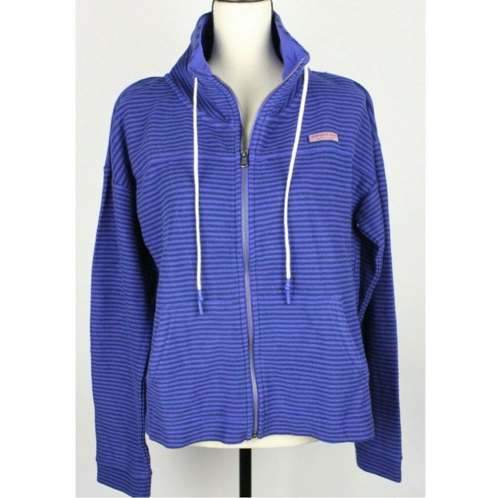 Vineyard Vines Sweater Tonal Funnel Neck Full Zip medium